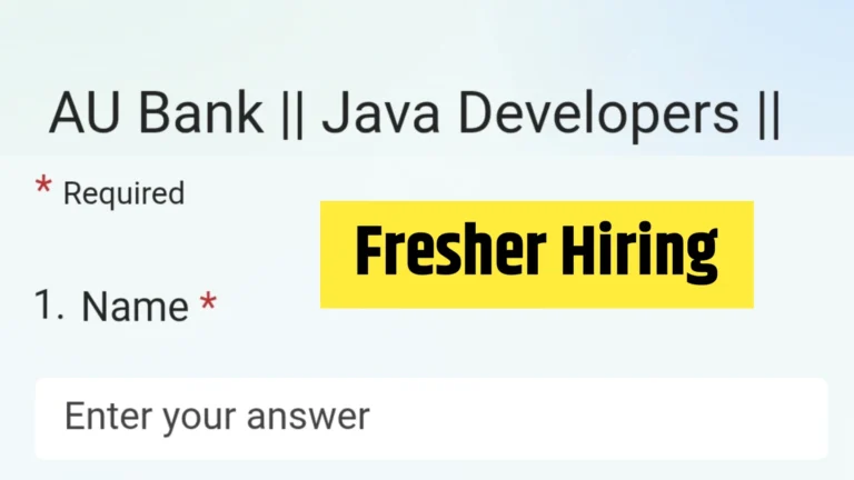 Fresher Java Developer Hiring Announced – Full-Time Software Job | Direct HR Email & Registration Form Apply