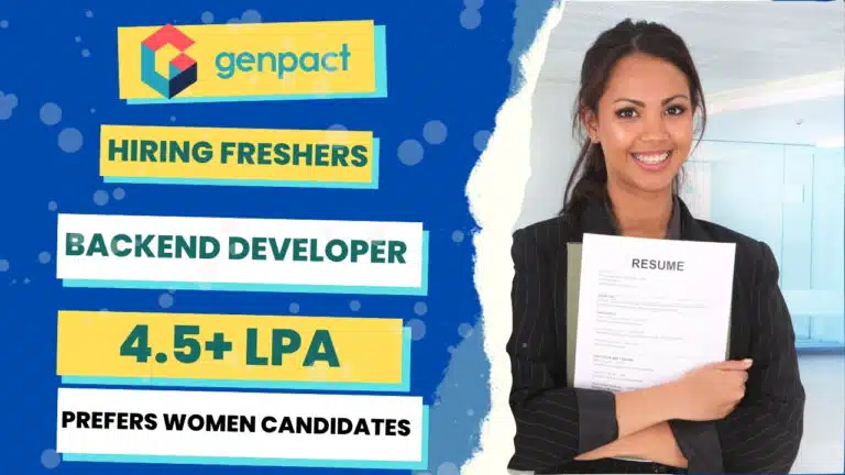Genpact Hiring Freshers 2026 Backend Developer Role poster