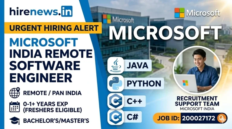 Microsoft India Remote Job Alert: Software Engineering Roles Open for 2026 (Freshers Eligible)