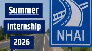 NHAI Summer Internship 2026 Poster