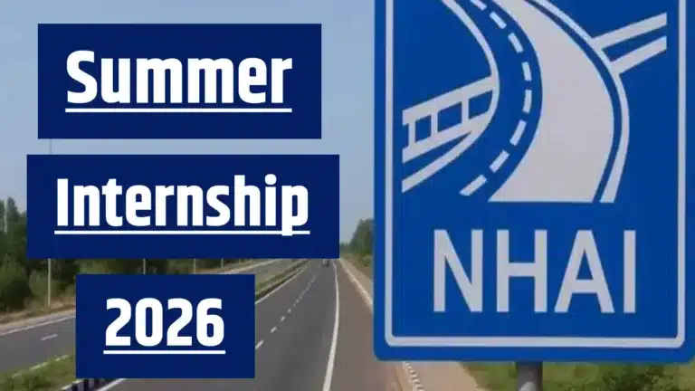 NHAI Summer Internship 2026 Poster