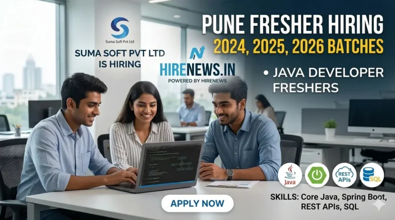 Pune Based Company Hiring Fresher Java Developers – 2024, 2025, 2026 Batch Eligible | Freshers Can Apply Now