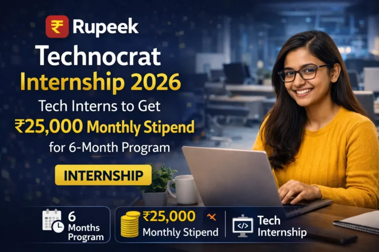 Rupeek Technocrat Internship 2026: Tech Interns to Get ₹25,000 Monthly Stipend for 6-Month Program