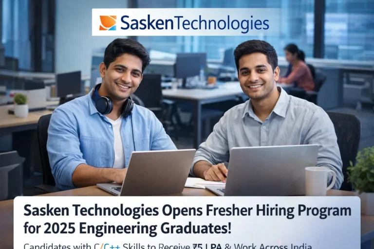 Sasken Opens Fresher Hiring Program for 2025 Engineers