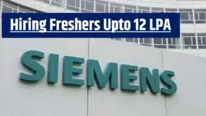 Siemens hiring software engineer 2026 freshers salary 12 LPA Bengaluru jobs