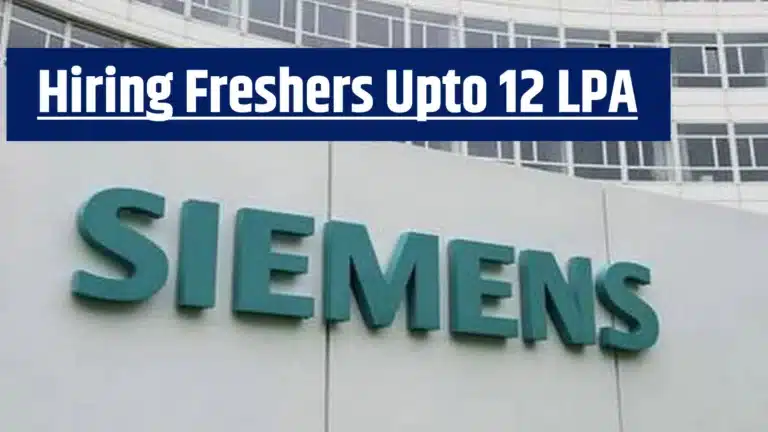 Siemens hiring software engineer 2026 freshers salary 12 LPA Bengaluru jobs