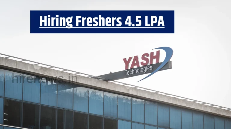 Yash Technologies Hiring Trainee 2026