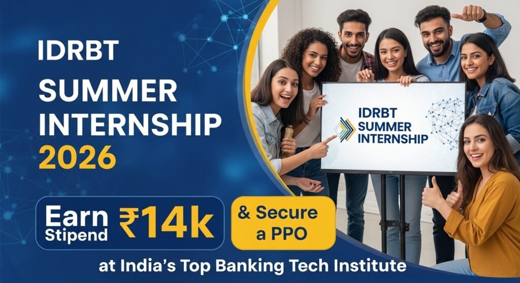 IDRBT Summer Internship 2026: Earn ₹14k Stipend & Secure a PPO at India’s Top Banking Tech Institute