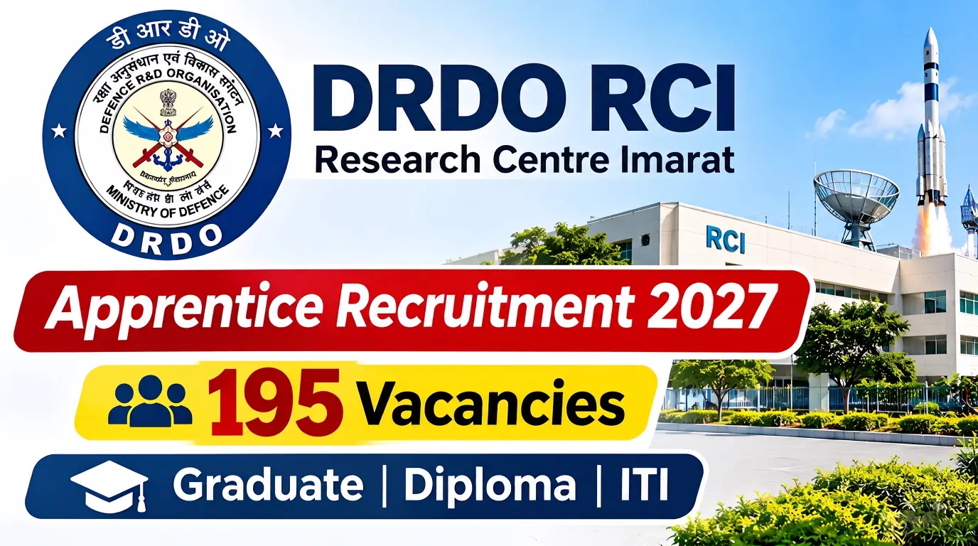 DRDO RCI Apprentice Recruitment 2027: 195 Vacancies for Graduate, Diploma and ITI Candidates