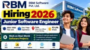 RBM Software Hiring 2026: Junior Software Engineer Jobs in Pune for Freshers, Salary ₹3 LPA